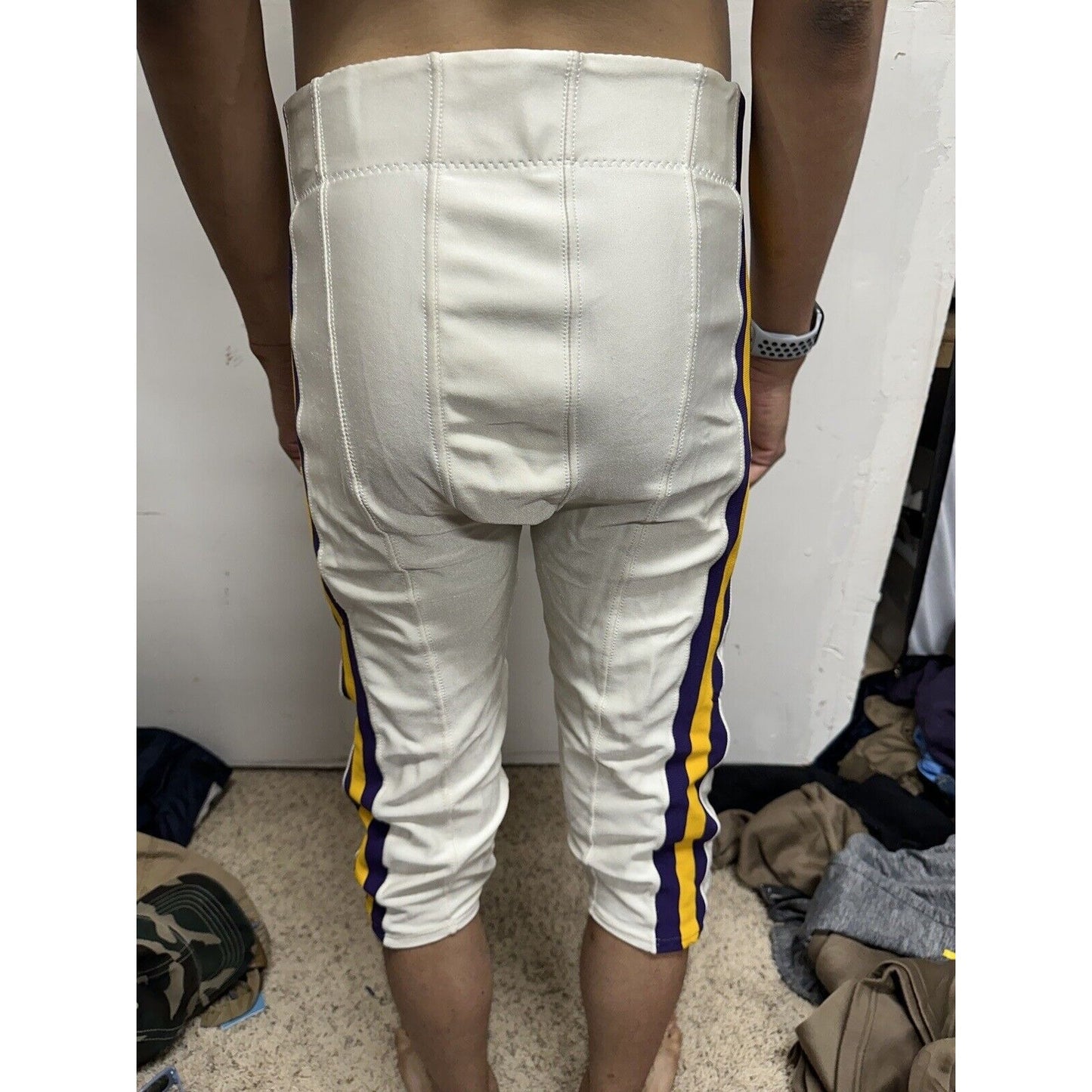 Men’s White Russell Athletics Size 36 Football Pants Gold Purple