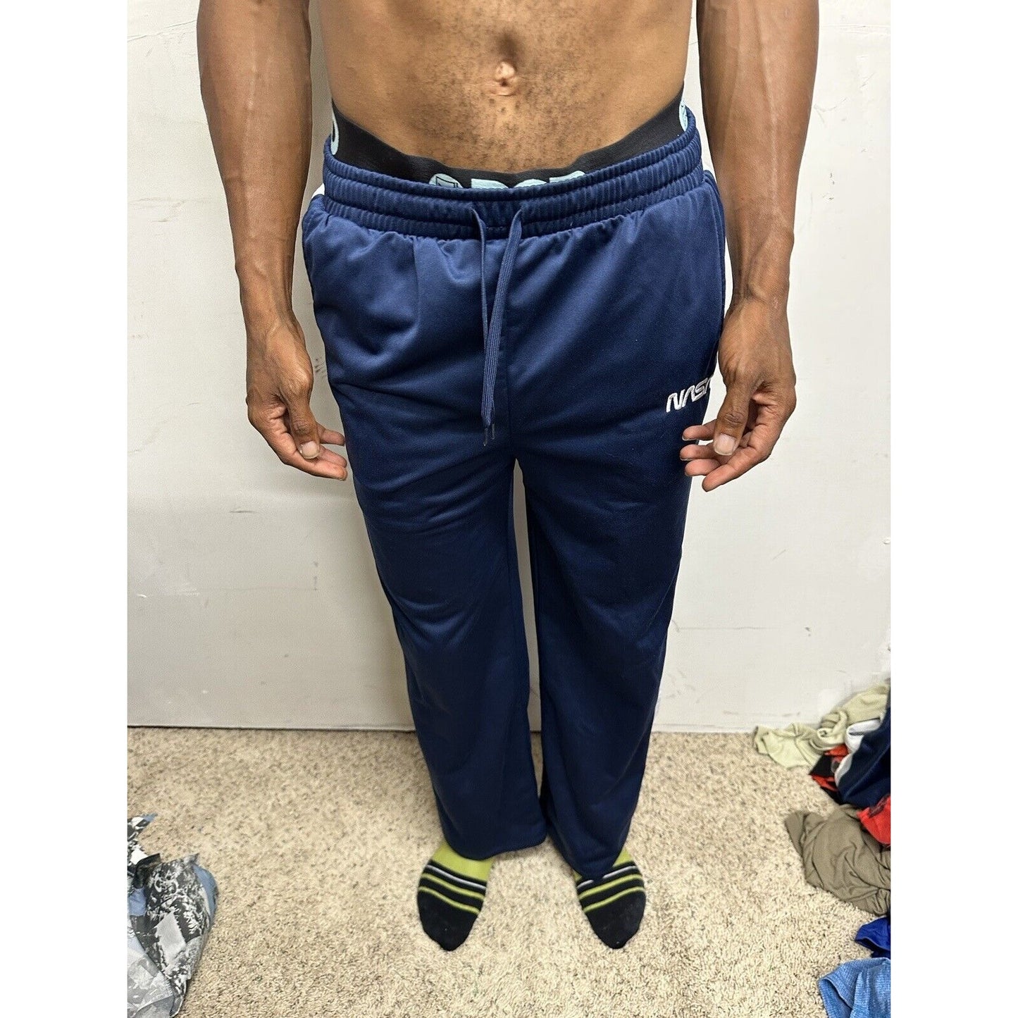 Men’s Blue Mighty Fine XS Nasa Sweat Pants