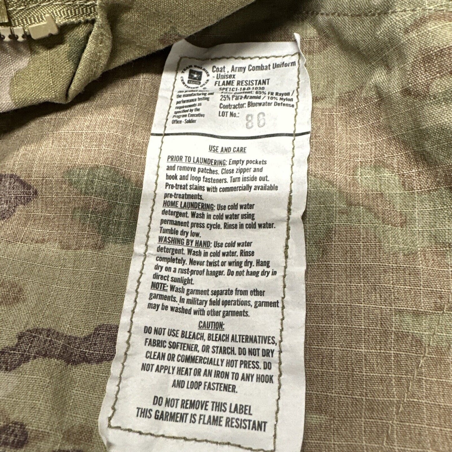 Men’s Ocp Top Specialist Rank Medium Regular Flame Resistant Army Combat Blouse