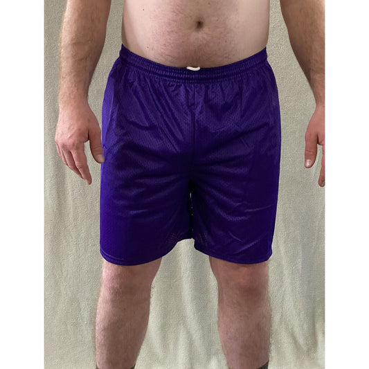 Soffe Men’s Large Purple Basketball Training Polyester Mesh Shorts