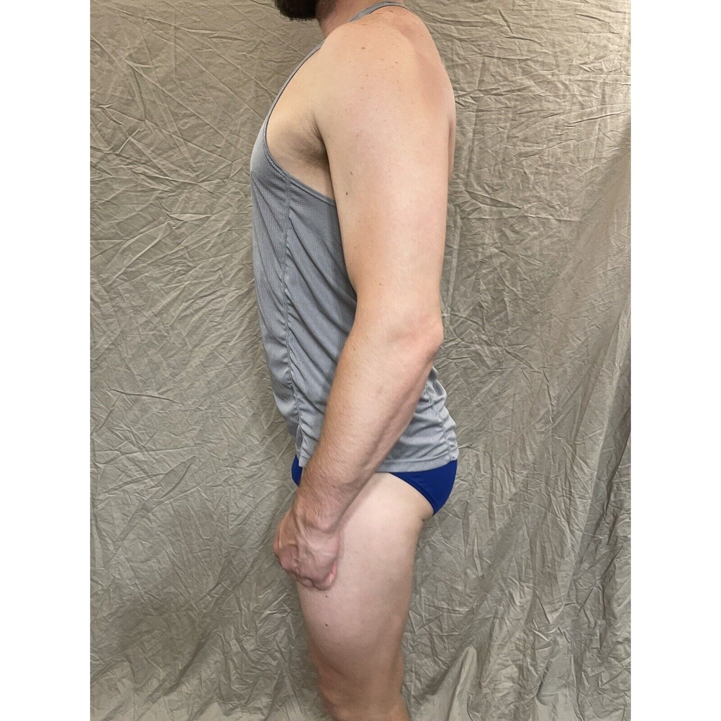men's gray medium neleus sports pro tank top musle workout shirt