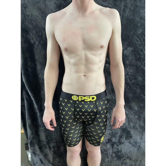Men’s PSD Black and Yellow Ninja Boxer Briefs Large