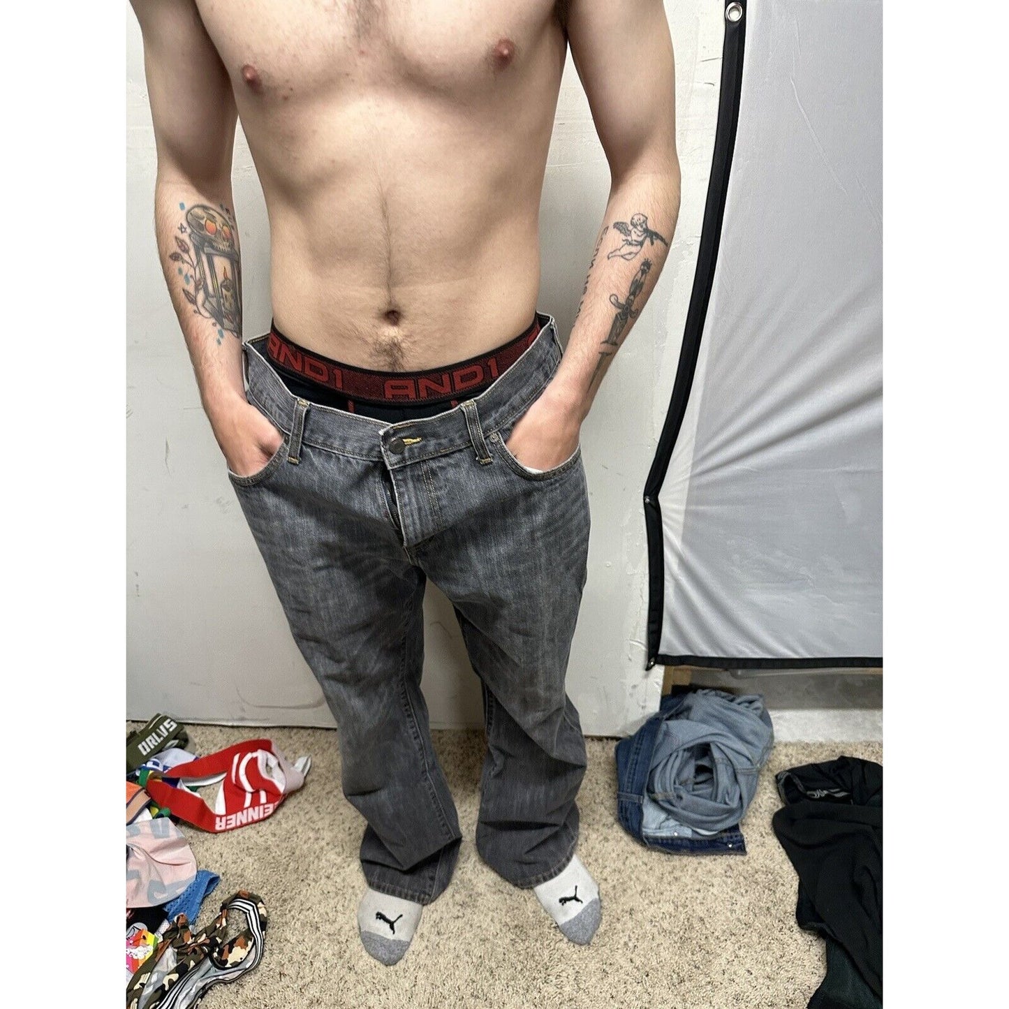 Men’s Gray Old Navy Boot Cut 36 X 32 Jeans
