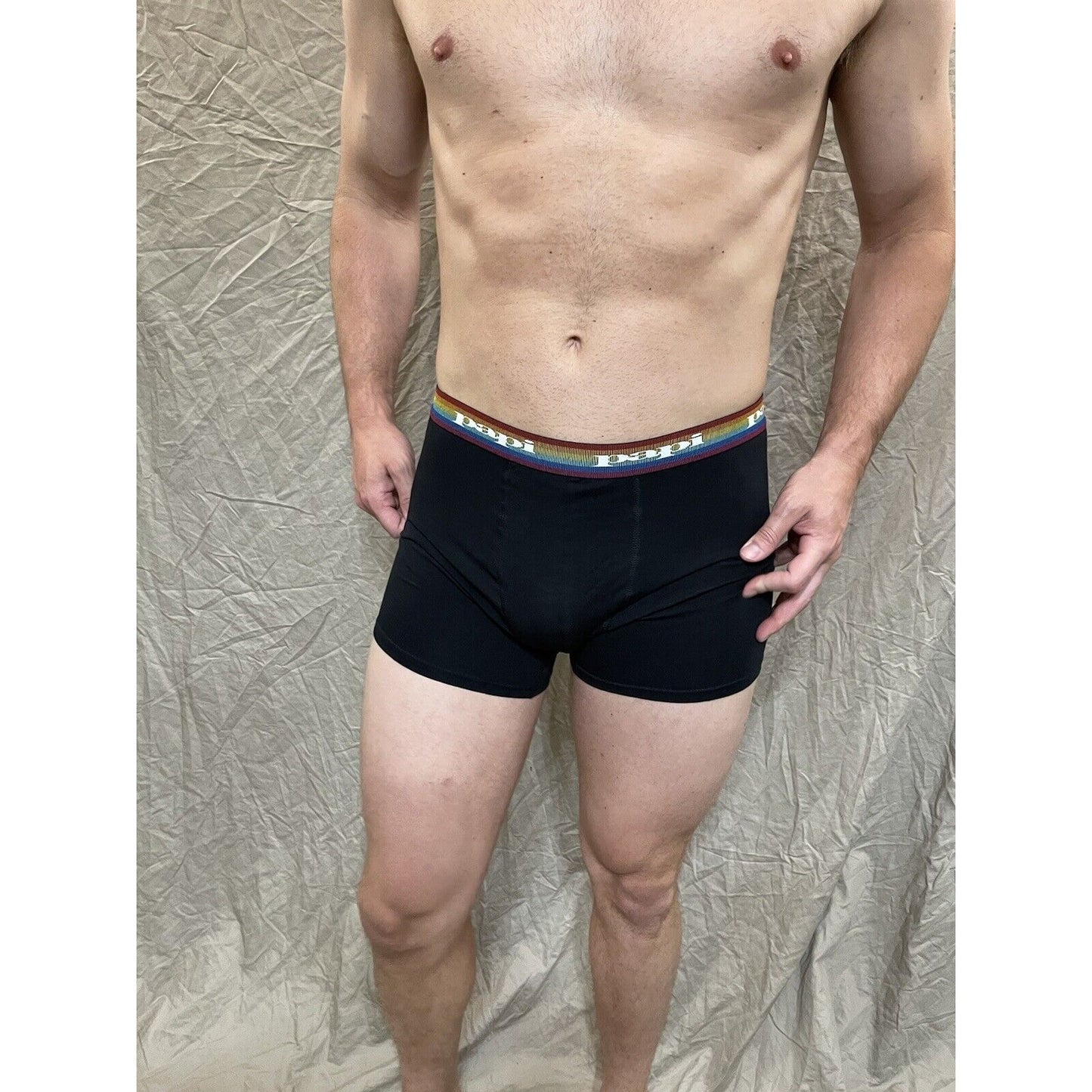 men's papi rainbow pride Black compression boxer briefs Extra large