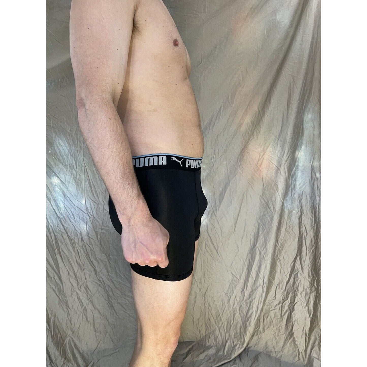 men's puma black small compression shorts