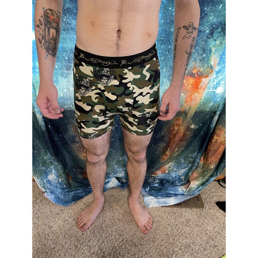 men's ed hardy camo tiger compression shorts medium New Unworn