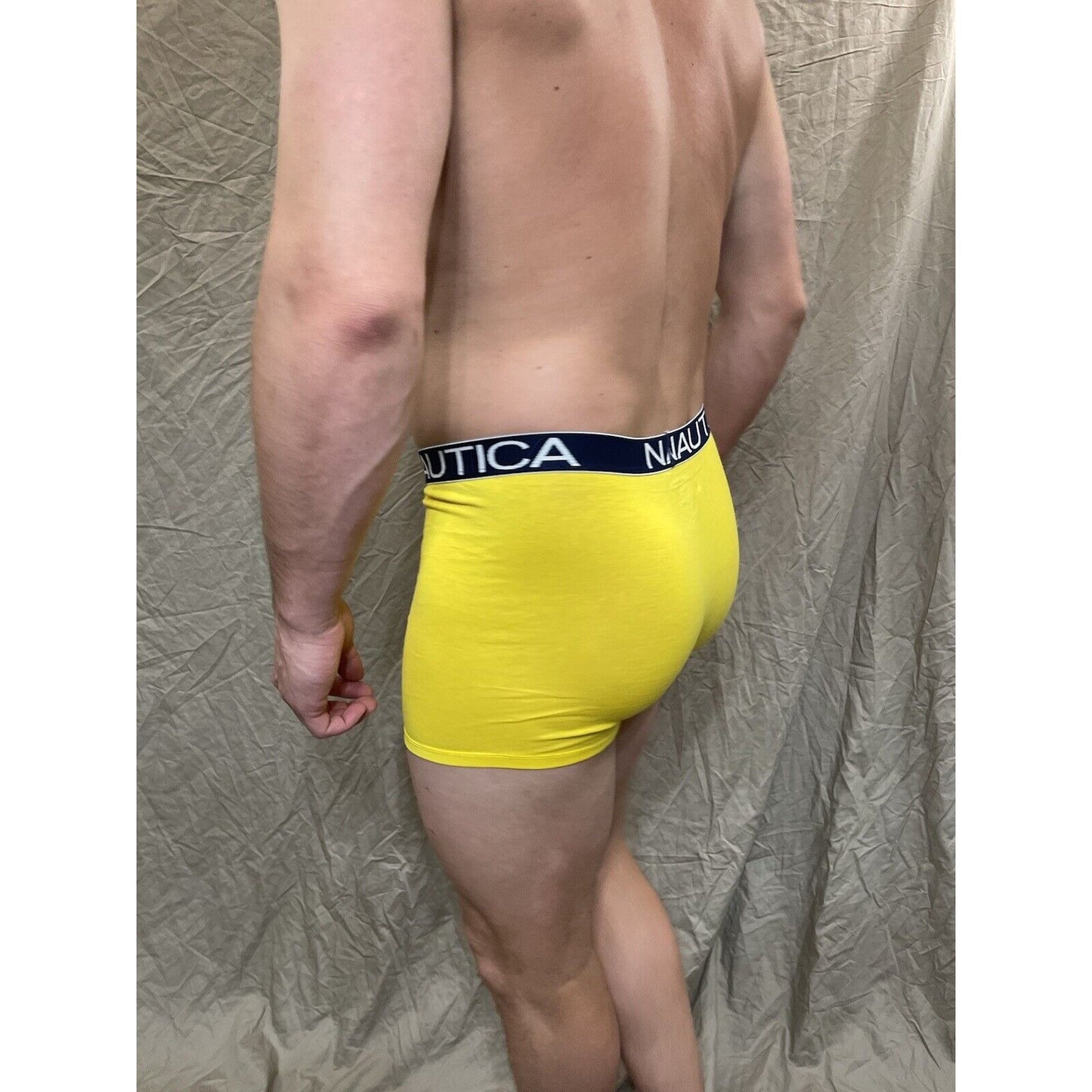 men's nautica 5% spandex boxer brief yellow large