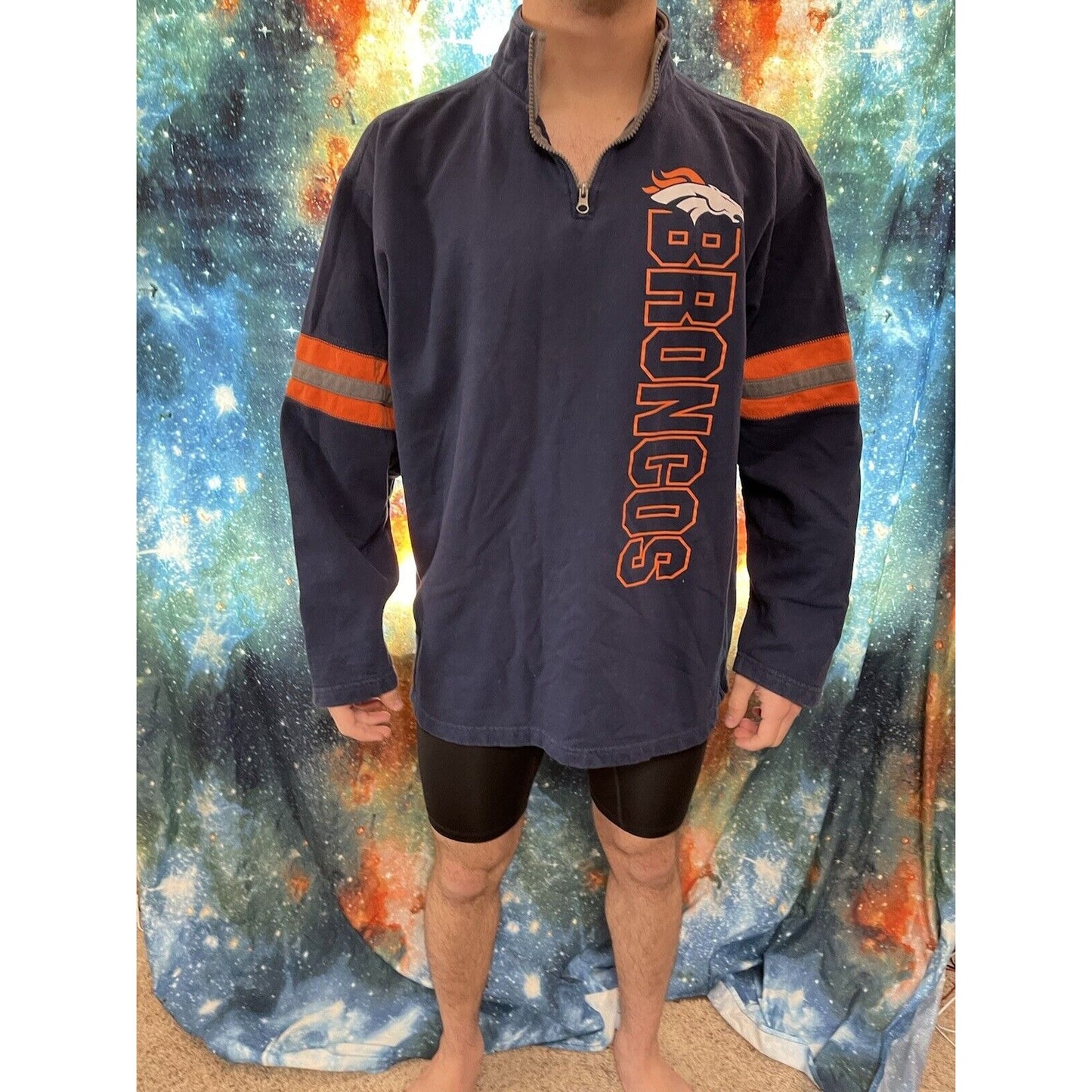 Men's NFL team apparel denver broncos pull over medium
