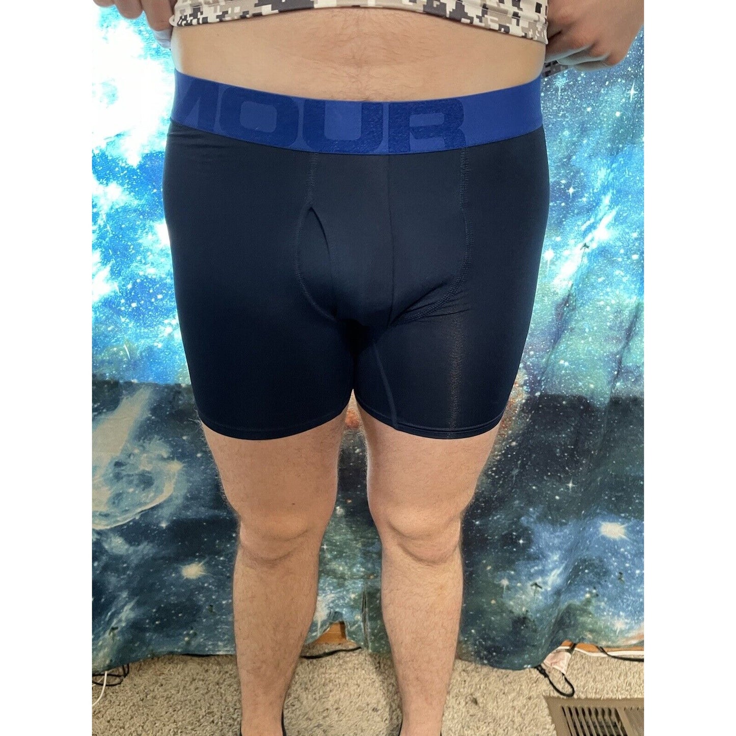 Men's Small dark blue under armour mesh boxer jock compression shorts New