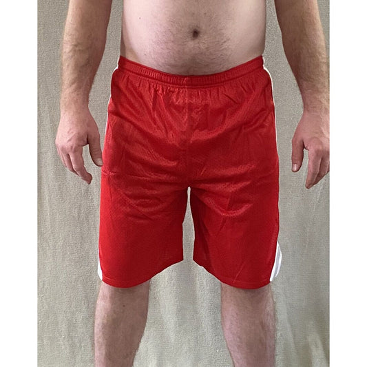Soffe Men’s Medium Red Lacrosse Polyester Mesh Shorts