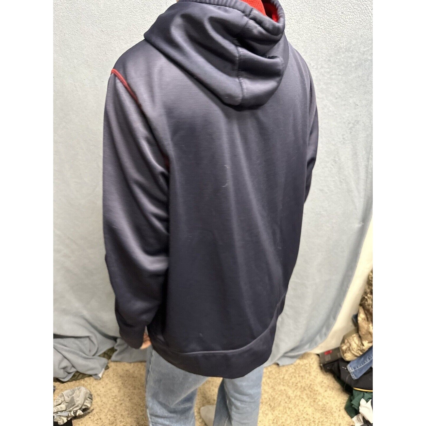 Men’s Dark Blue And Red AND1 Pullover Hoodie 2XL