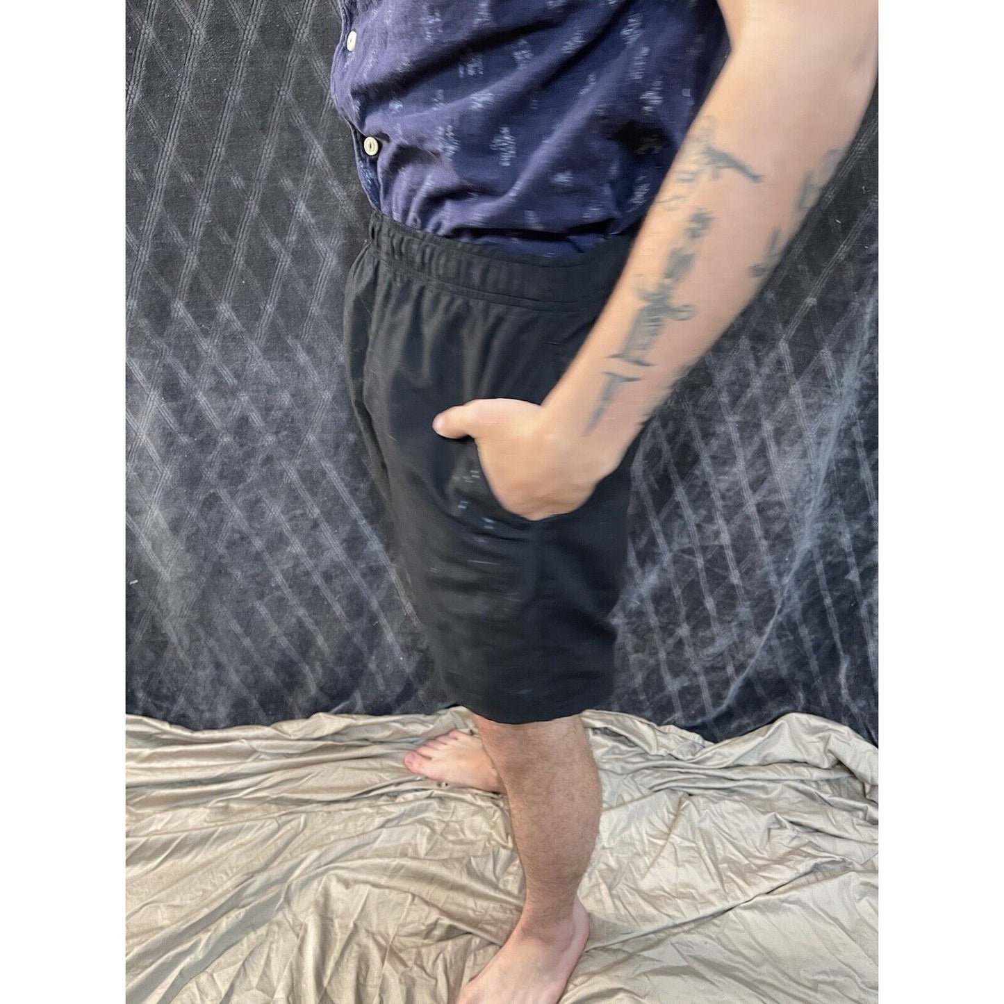men’s arena black lined shorts japanese 105cm