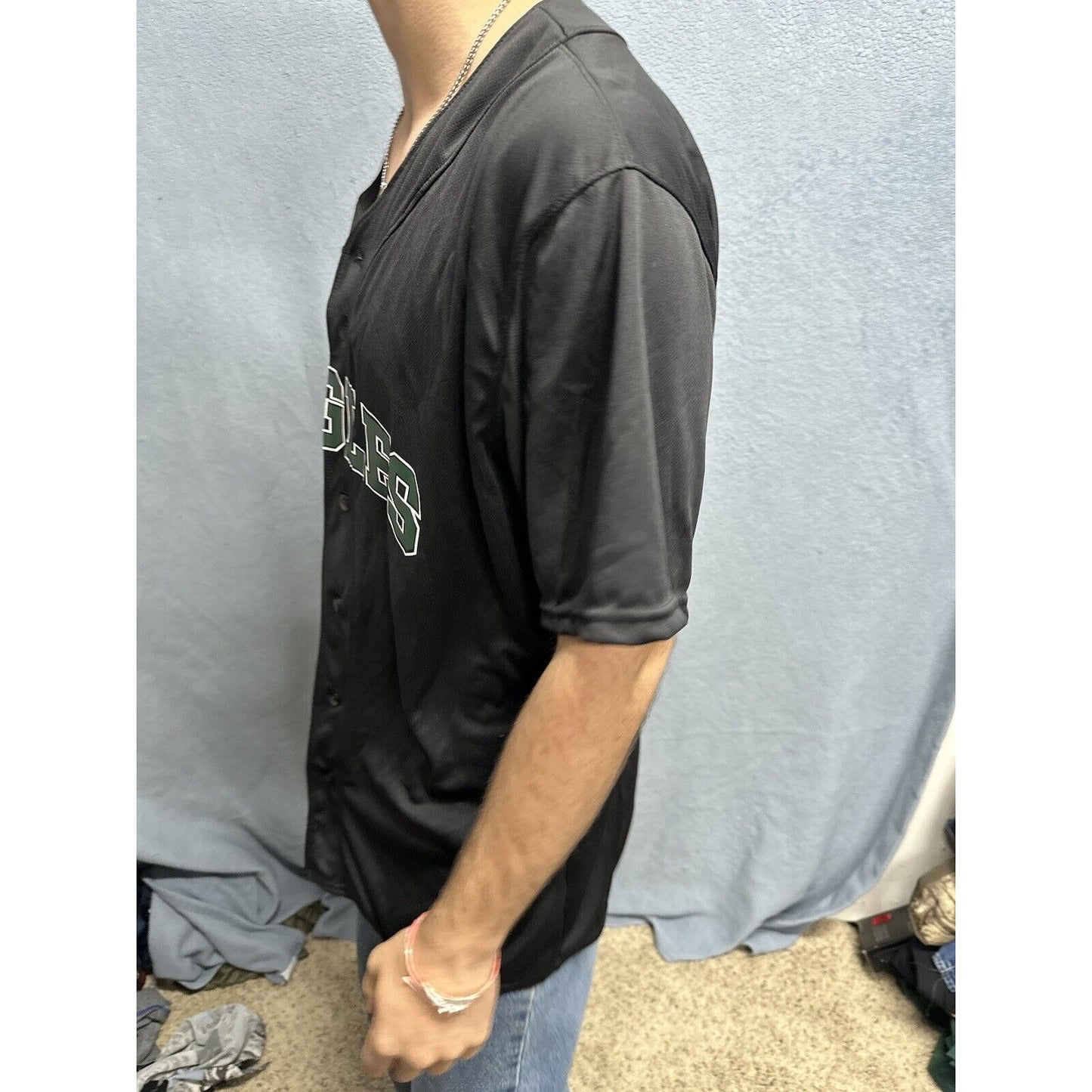 Men’s Augusta Sportswear Black Large Eagles Baseball Jersey