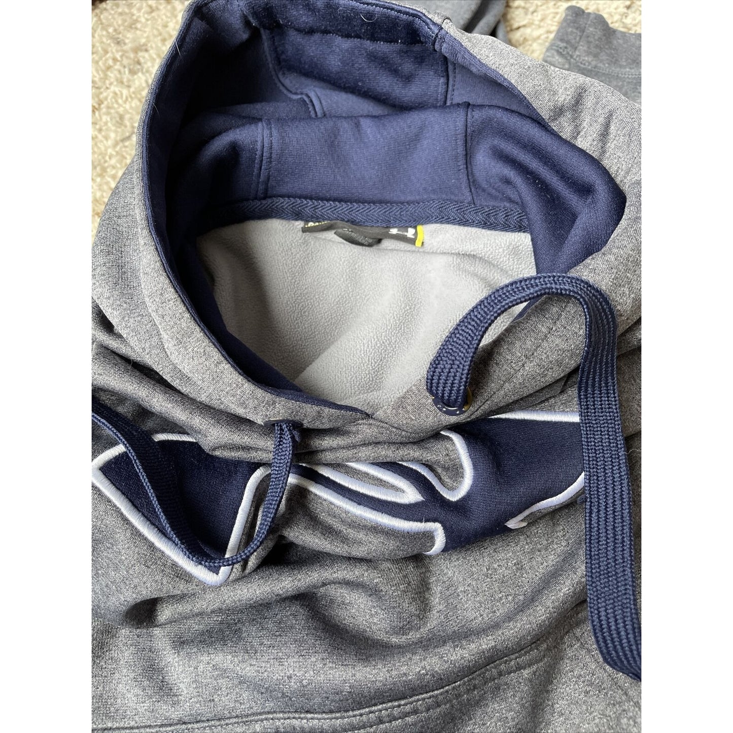 Under Armour Small Gray Navy Blue Hoodie pullover