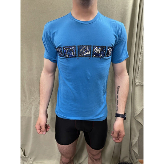 Men’s Startee Medium T-shirt Teal Hawaiian