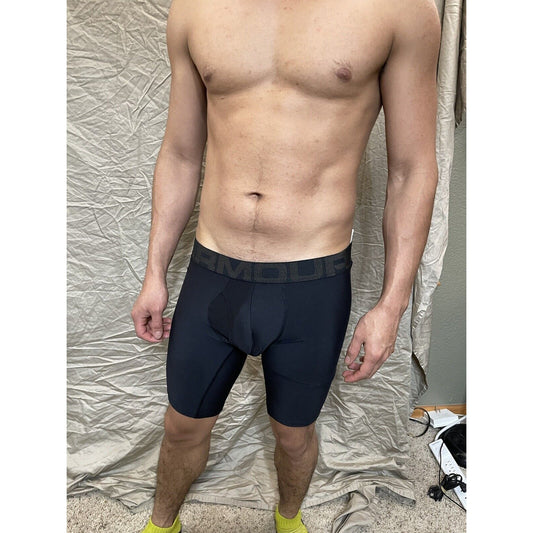 men's black under armour small compression boxer shorts
