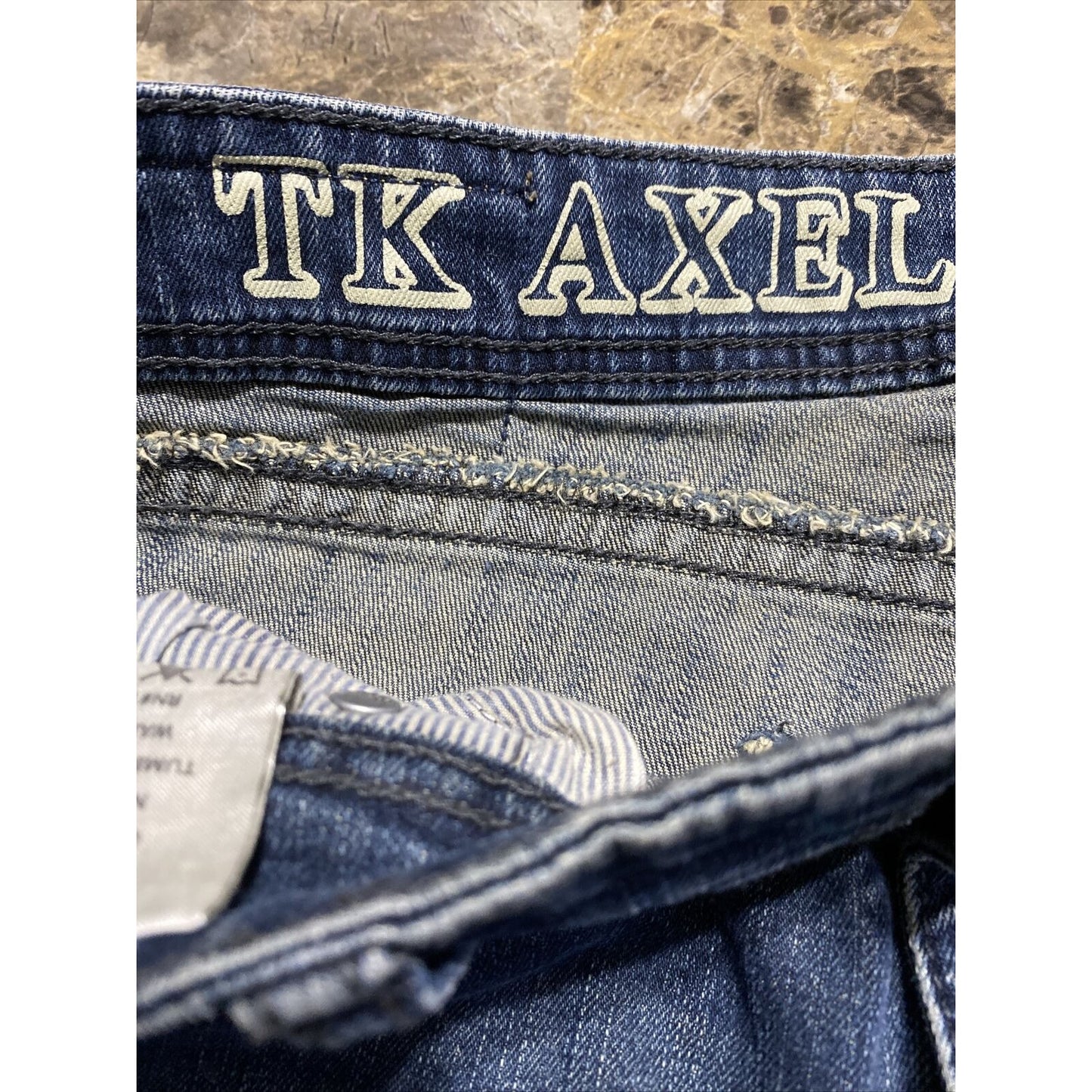 TK Axel Straight Men’s 32x30 Distressed Medium-wash Cotton-spandex Denim Jeans