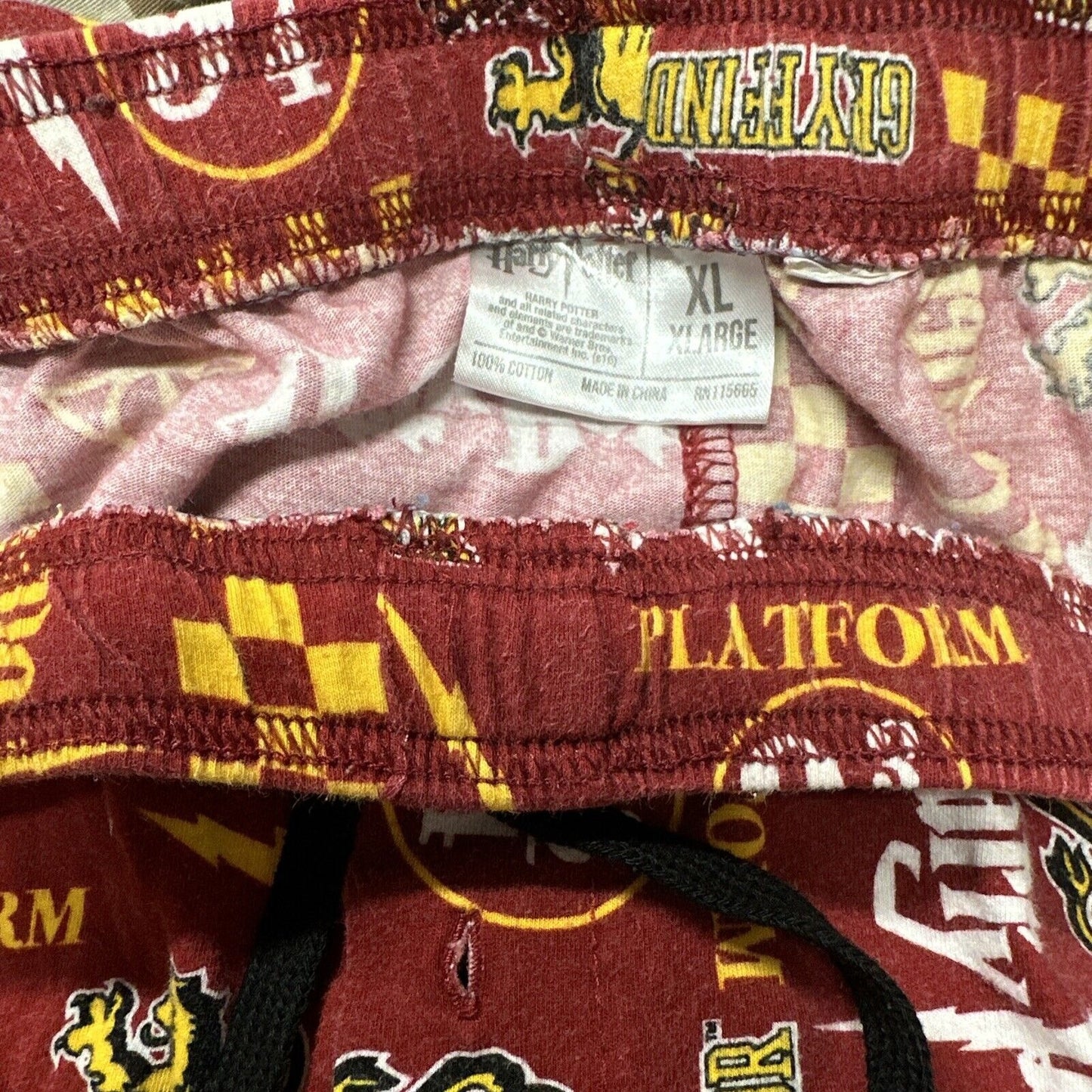 MENS XL Harry Potter Hogwarts Gryffindor Sleep Lounge Pajama Pants Platform