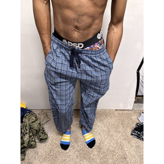 Men’s Blue Plaid Hathaway Sport Small Lounge Pants Pajamas