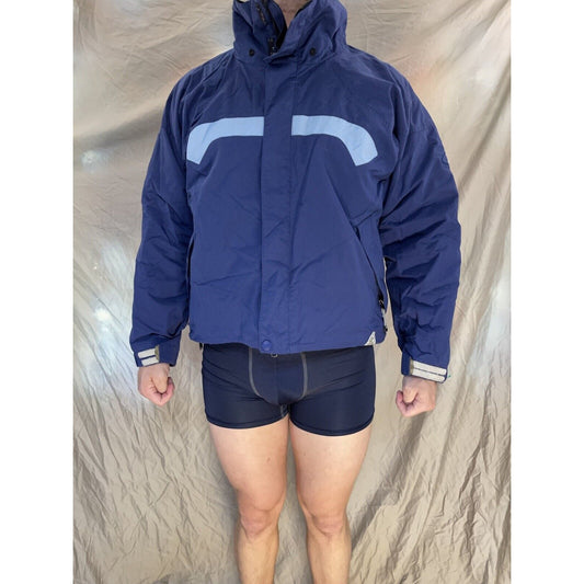 men's bonfire snowboardinf blue snow jacket silver series vaporlite XL