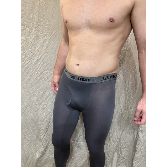 32 degree heat stingray gray compression leggings base layer long underwear Med