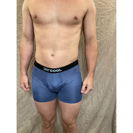 men's Denim Blue Matrix 32 degrees cool compression boxer brief Extra Large