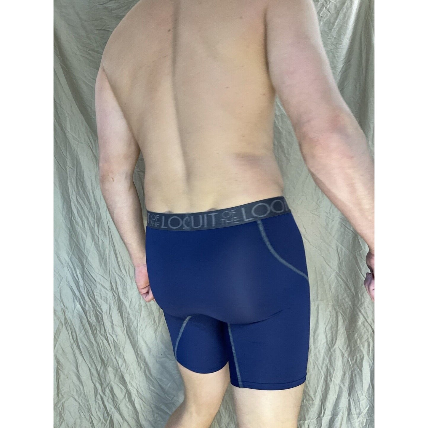 men's fruit of the loom dark blue compression boxer briefs medium