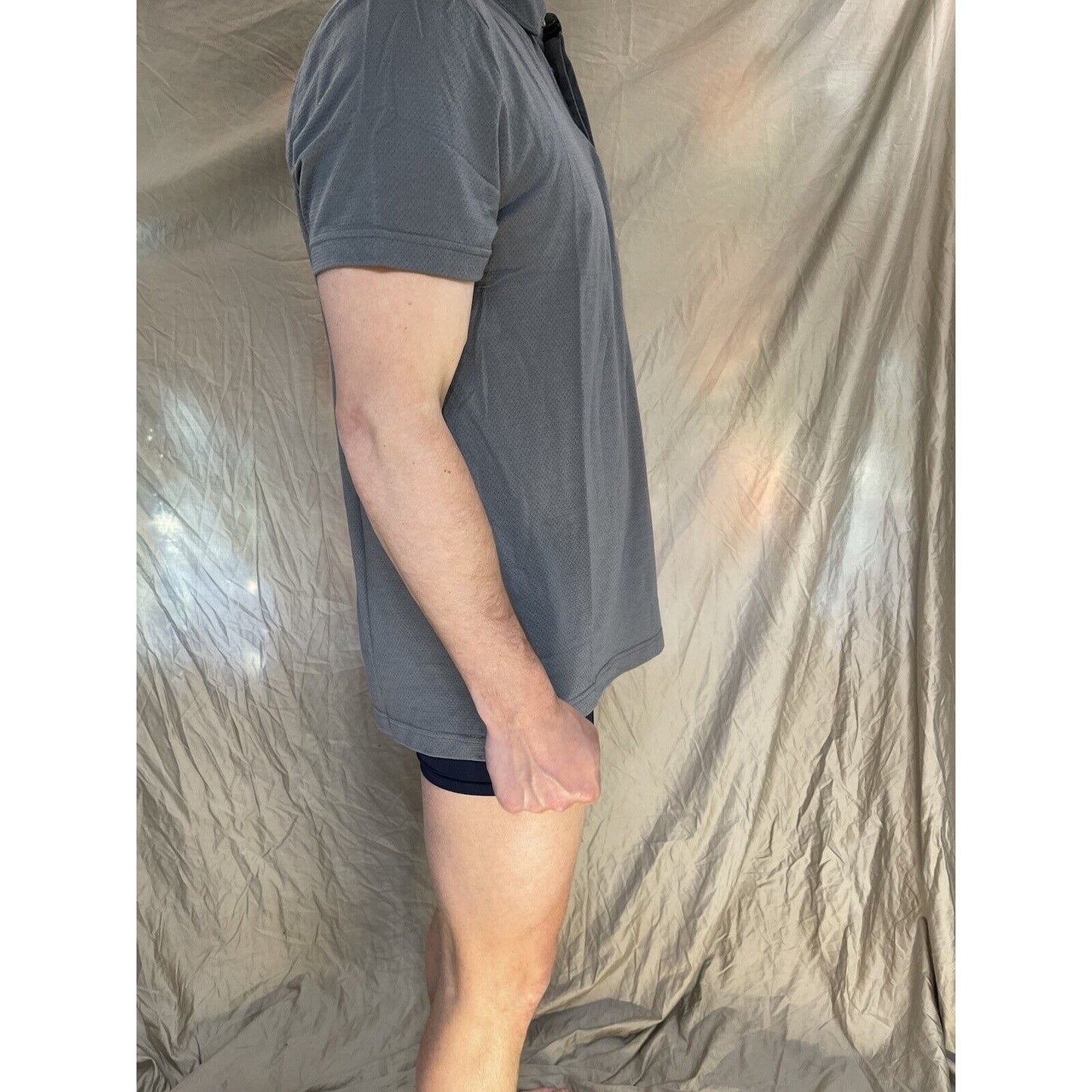 men's gray MSX michael strahan large castle rock polo shirt
