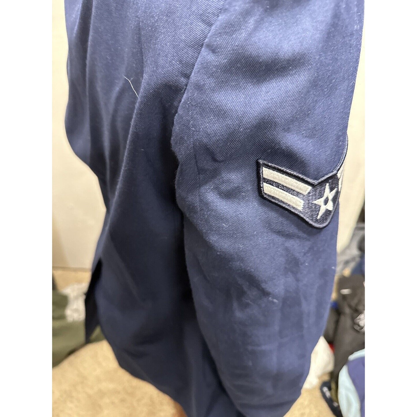 Men’s USAF Air Force Service Dress Coat Jacket Uniform 40R With Sewn Rank