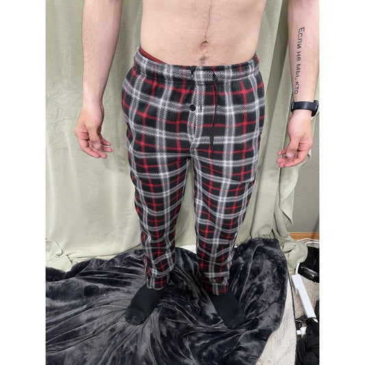 Men’s Sleepware Fruit Of The Loom Small Red Black Plaid Flannel
