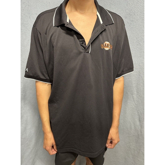 Men’s Black Antigua XXL San Francisco Giants Baseball Polo Shirt