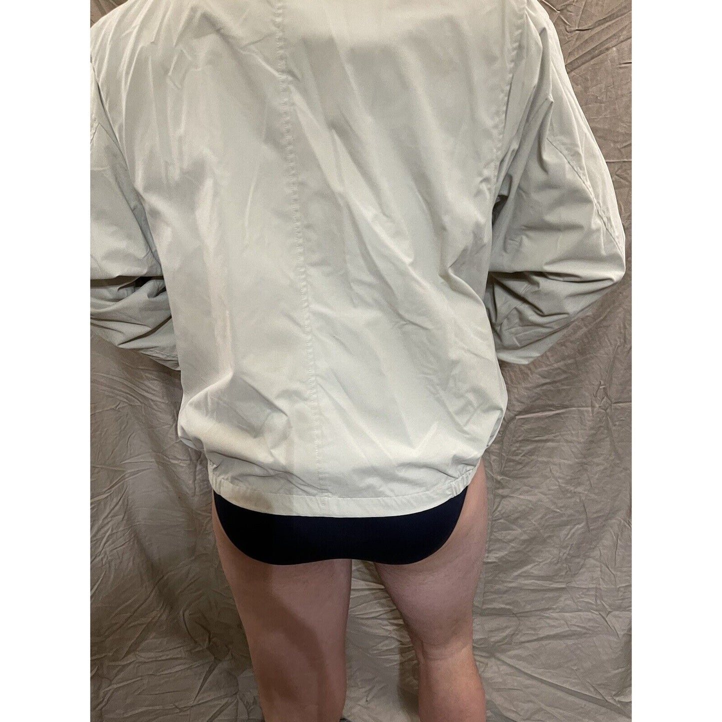 Men's Puritan XL cream ivory fill zip windbreaker jacket