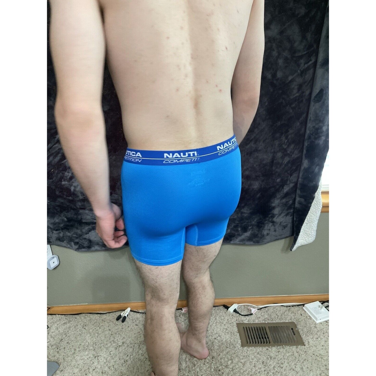 Men’s Large Teal Blue Nautica 7% Spandex Compression Shorts New