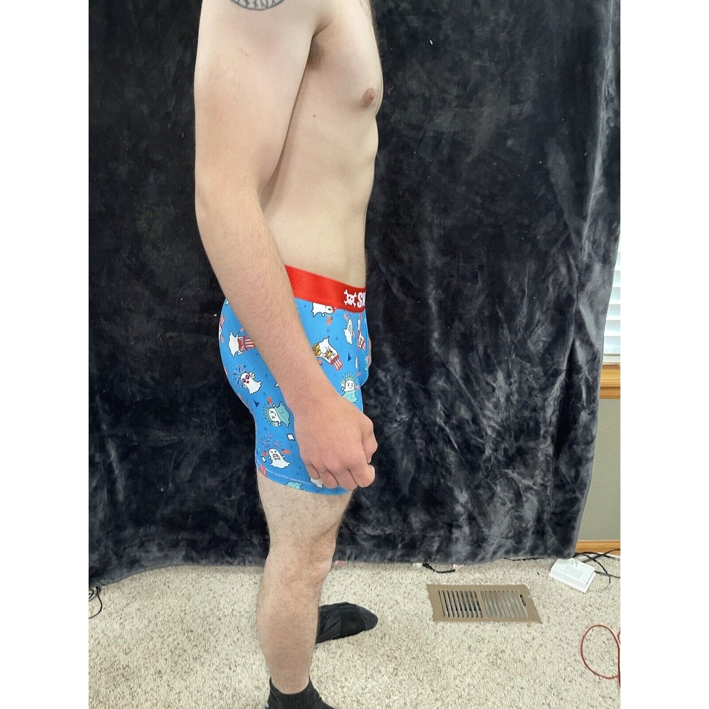 Men’s Medium Swag Boxer Briefs Americana Ghosts Patriotic Flags USA