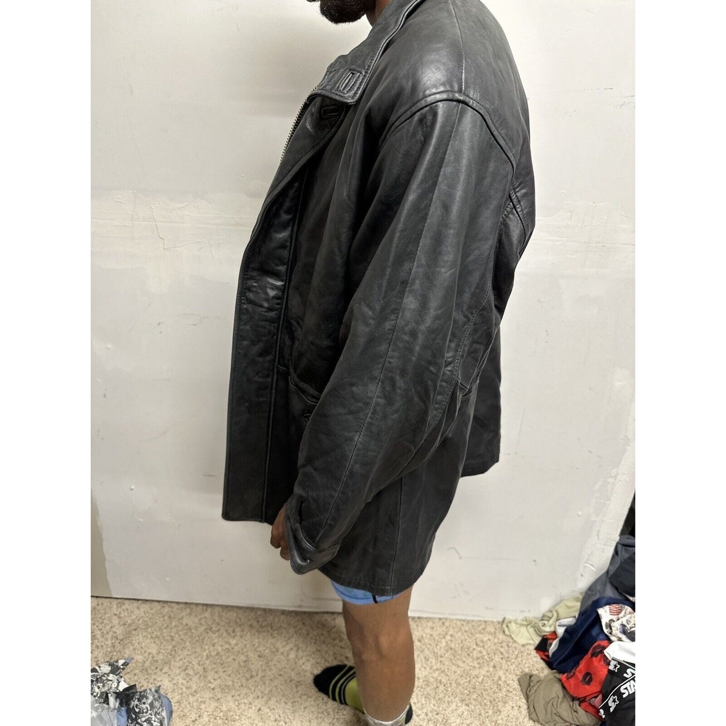 Men’s Large Black Bachrach Genuine Leather Jacket