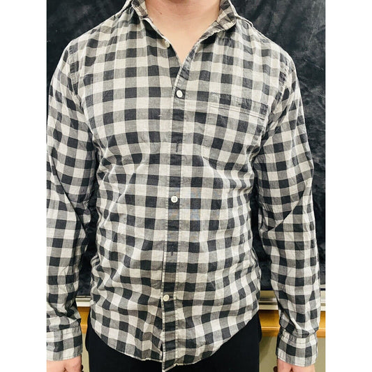 Express  Men’s Medium 15-15 1/2 Black Gray & White Button-down Long Sleeves