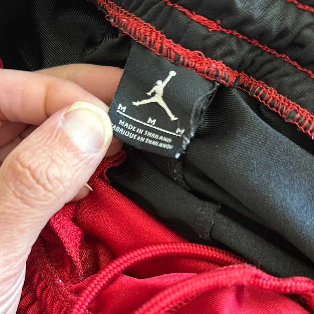 Men’s air Jordan red black white athletic shorts with pockets size medium