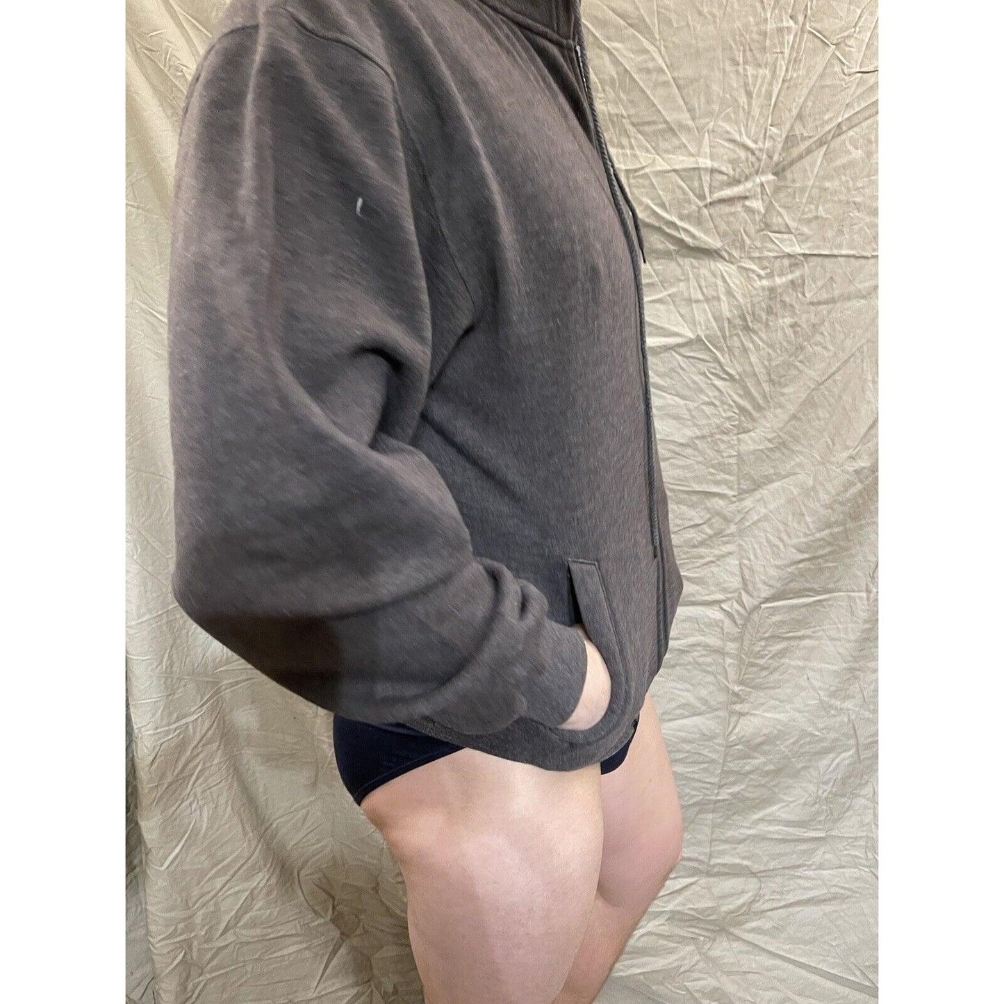 Men's gray military athlete full zip hoodie sport tek medium