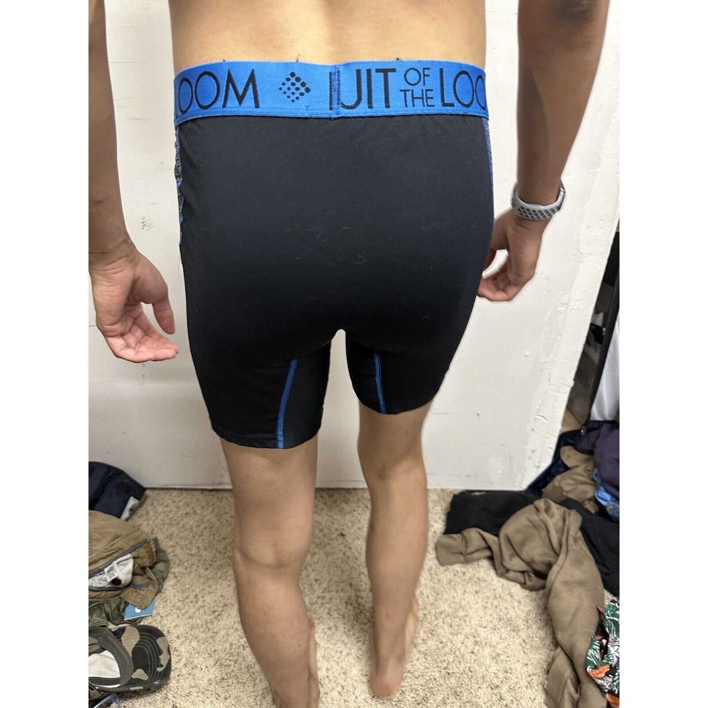 Men’s Large Fruit Of The Loom Black And Gray Boxer Briefs
