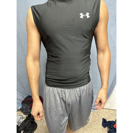 Men’s Black Under Armour Muscle Shirt Athletic Tank Large