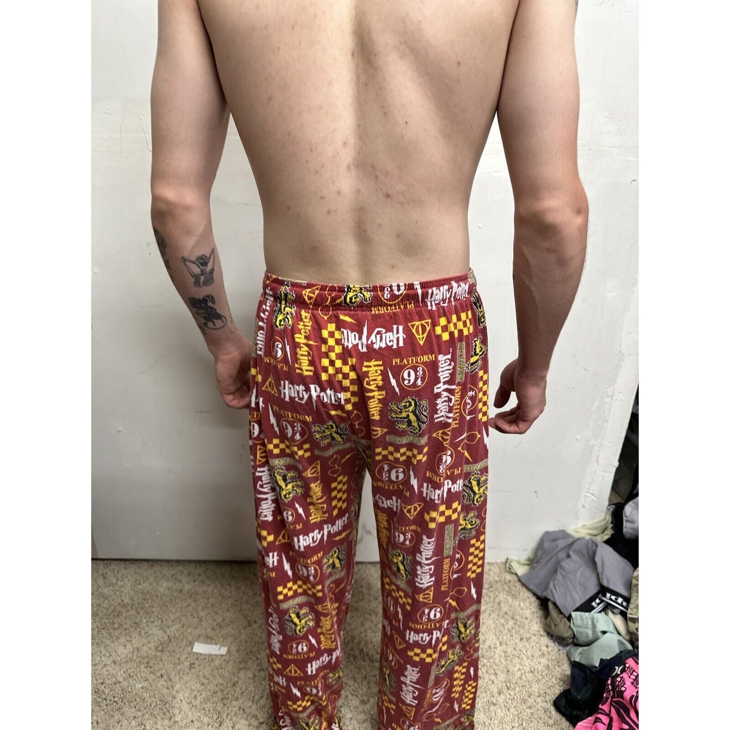 MENS XL Harry Potter Hogwarts Gryffindor Sleep Lounge Pajama Pants Platform