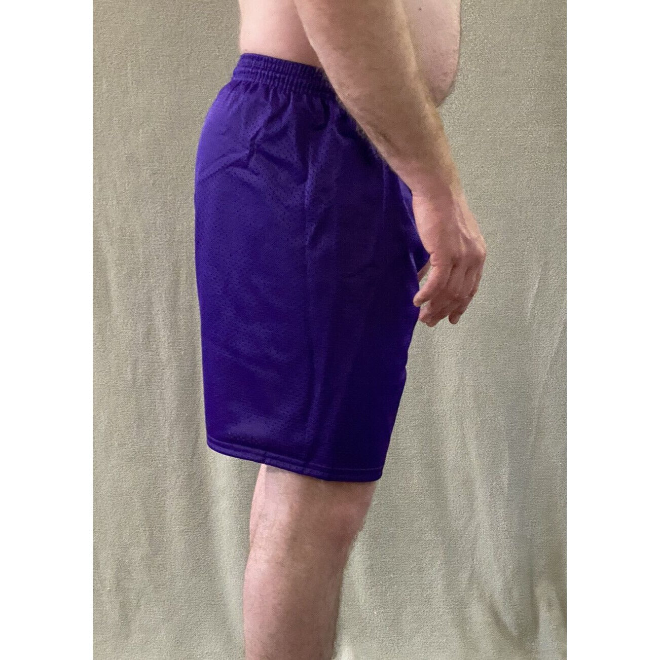 Soffe Men’s Medium Purple Basketball Training Polyester Mesh Shorts