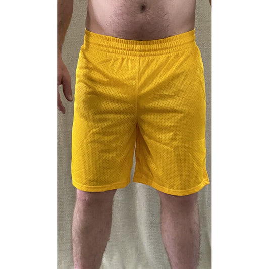 Soffe Intensity Athletic IA Men’s Medium Yellow Basketball Training Mesh Shorts