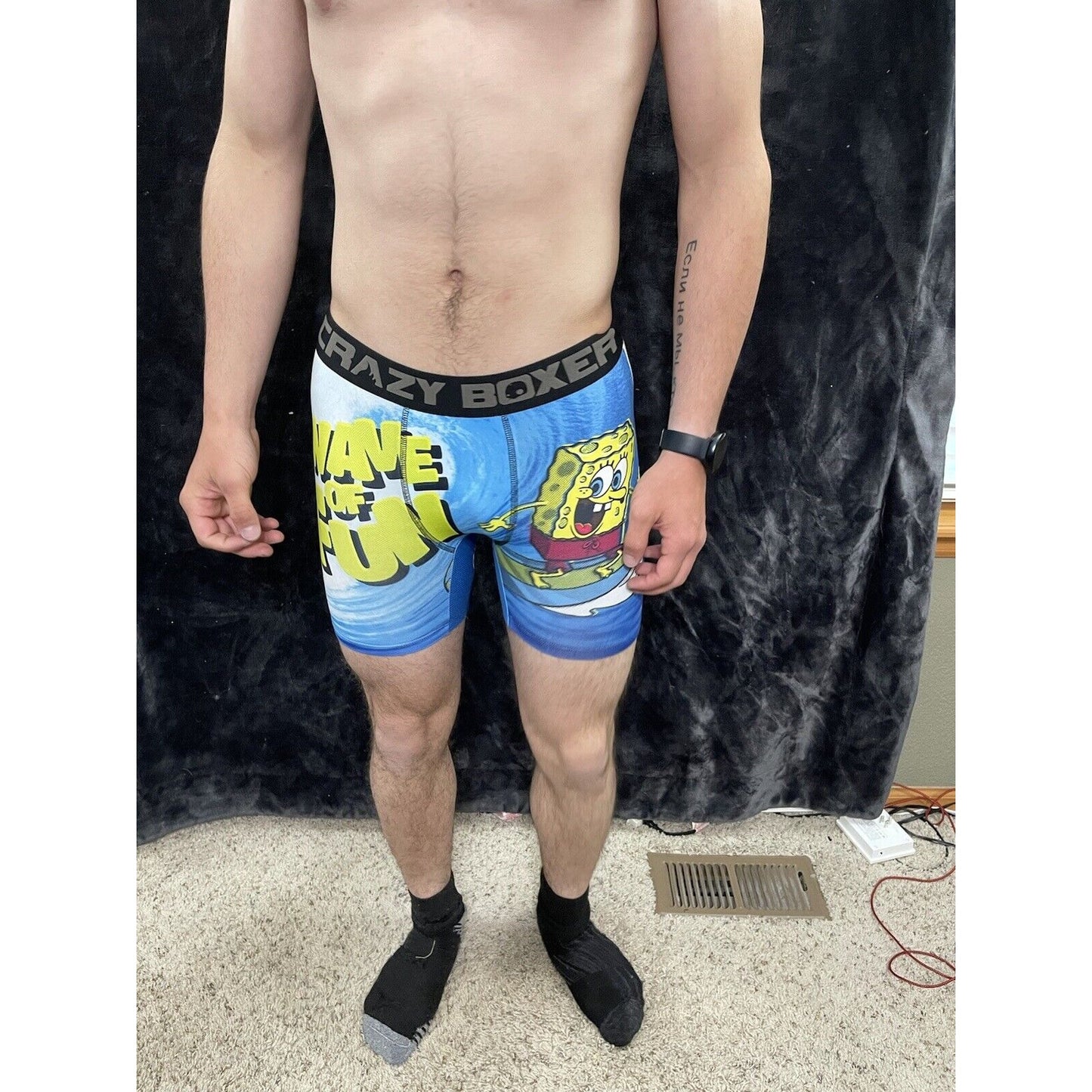 Men’s Crazy Boxer Spongebob Squarepants Size Medium Boxer Briefs Blue