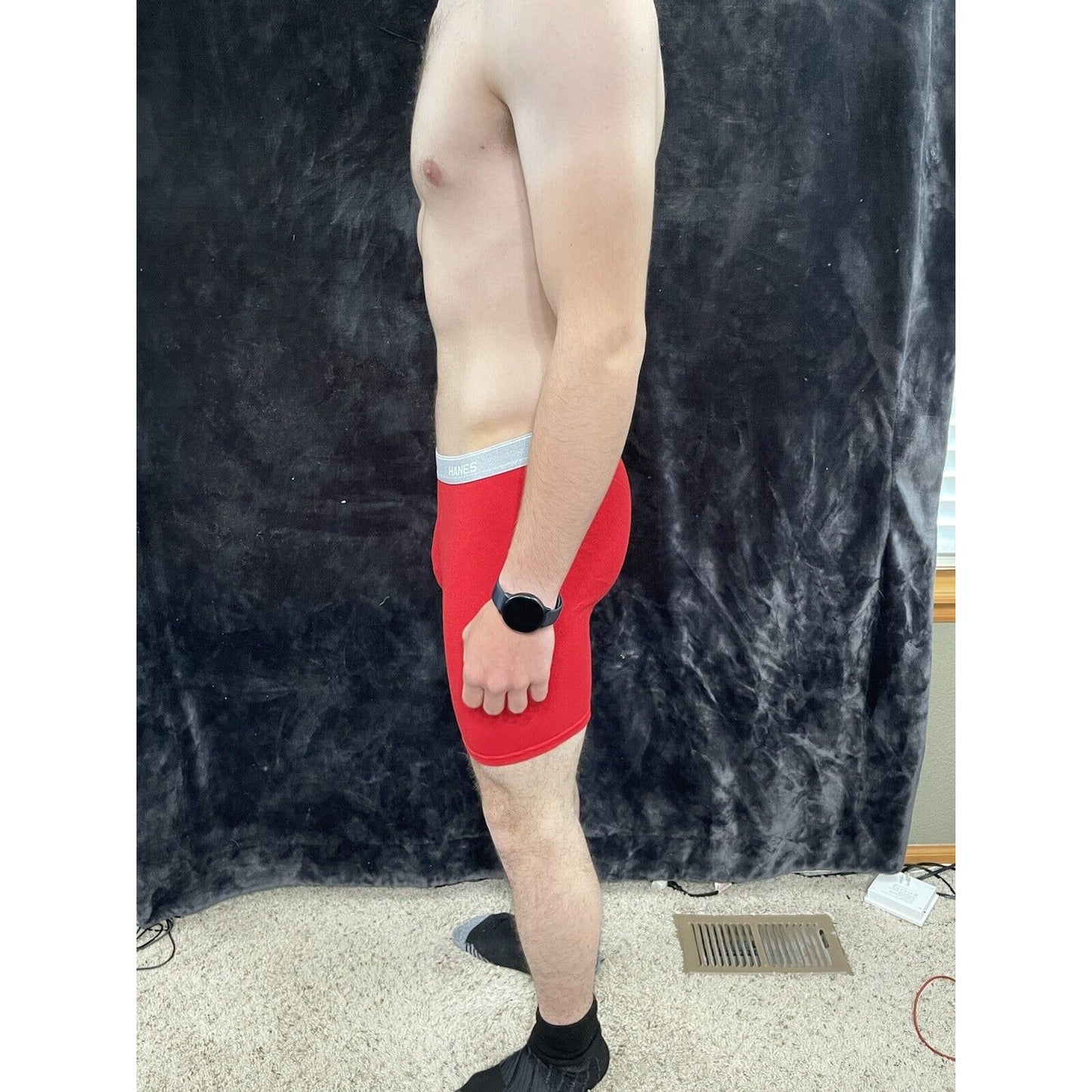 Men’s Red Hanes Boxer Briefs Medium Comfort Flex