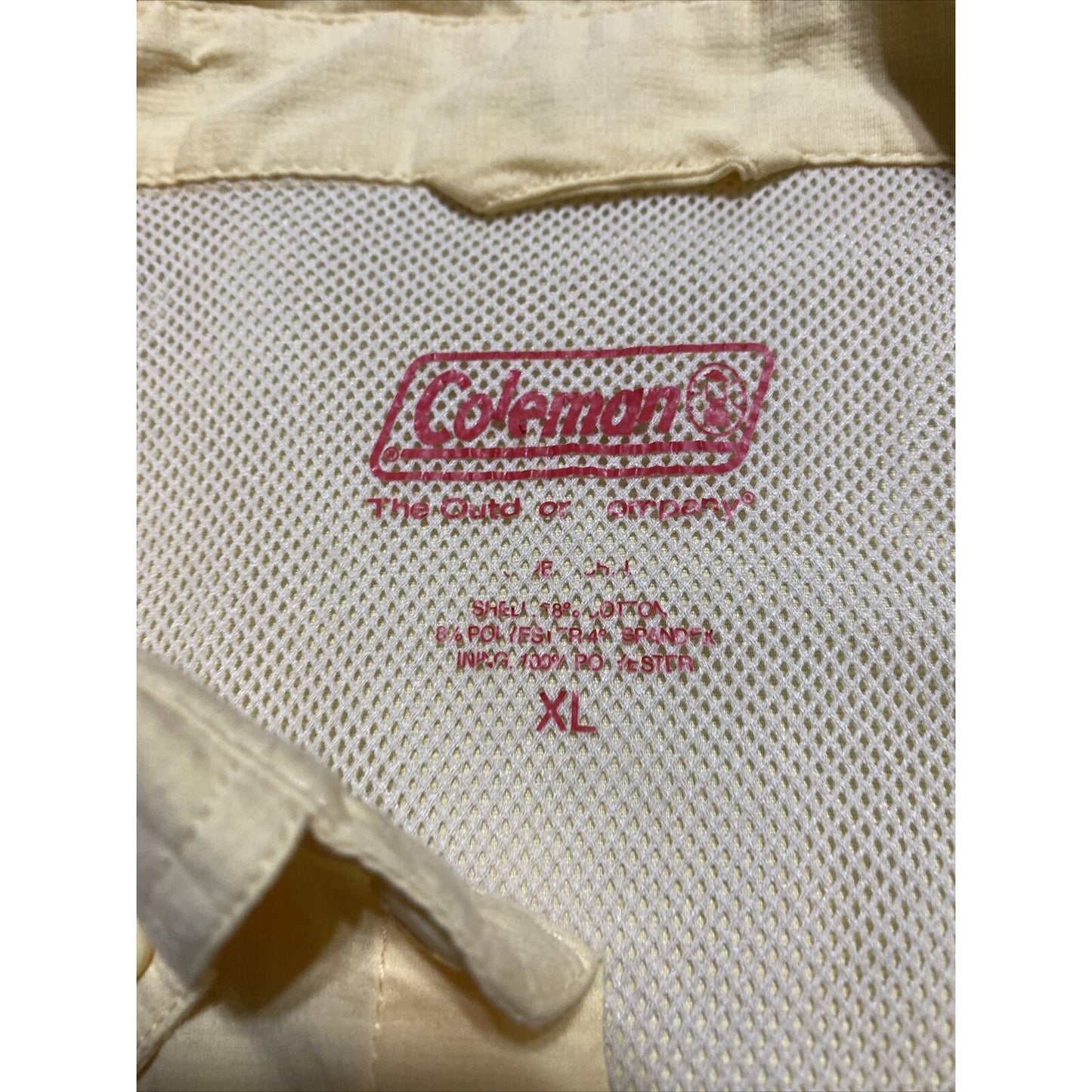 Coleman The Outdoor Co. Mens XL Yellow Polyester-blend Button-down Short sleeves