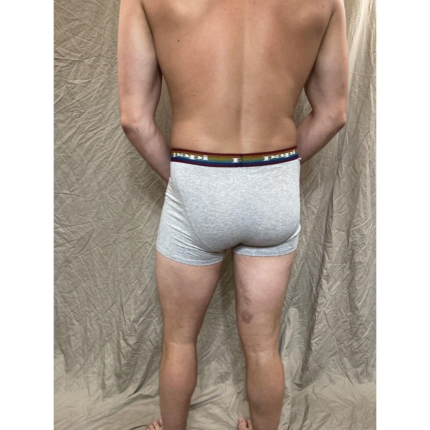 men's papi rainbow pride gray compression boxer briefs Extra large