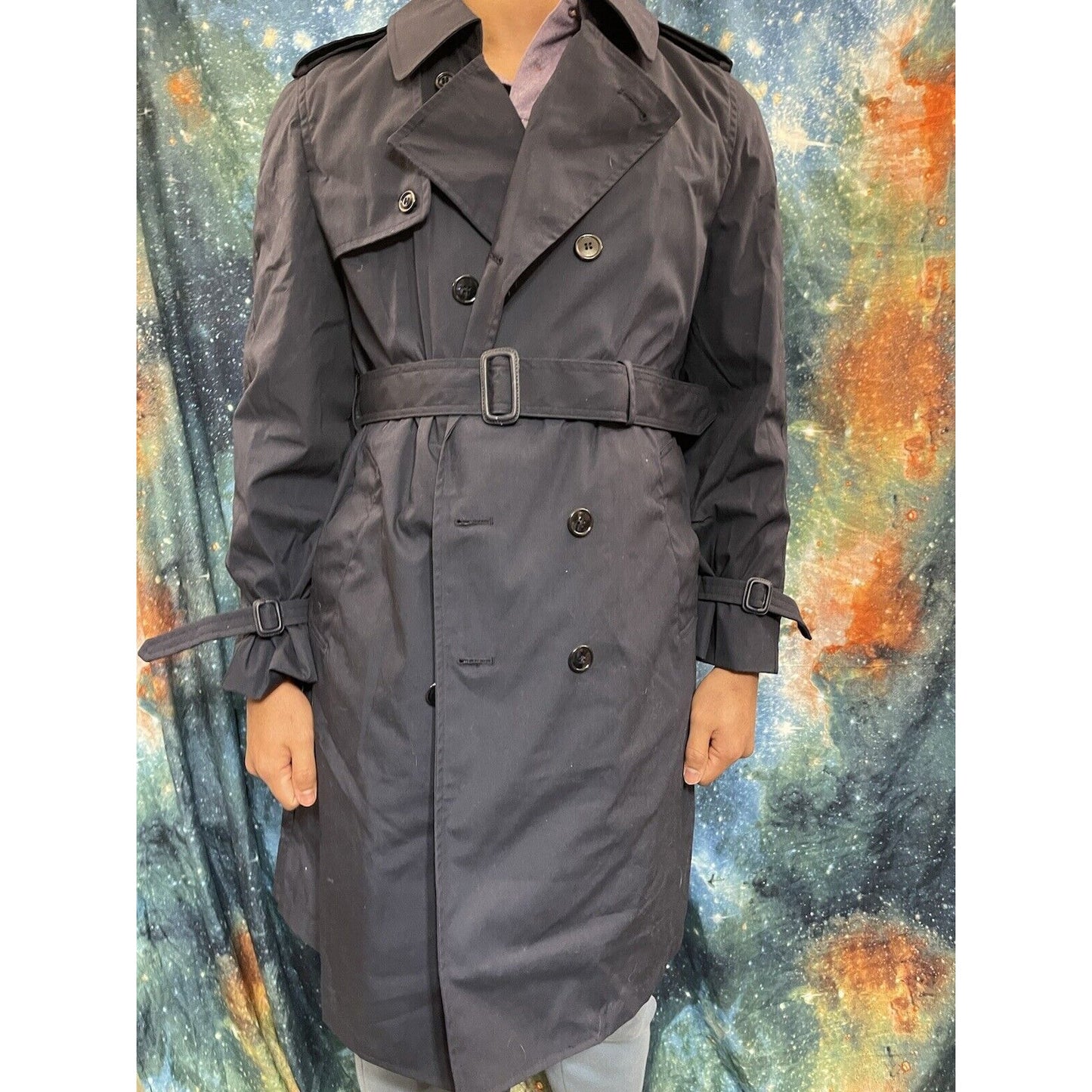 Air Force Dress Blues Trenchcoat with liner 40R Dark Blue