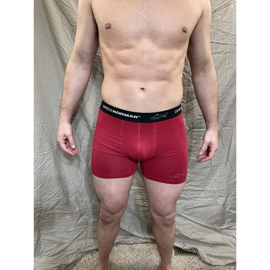 men's greg norman red small compression shorts