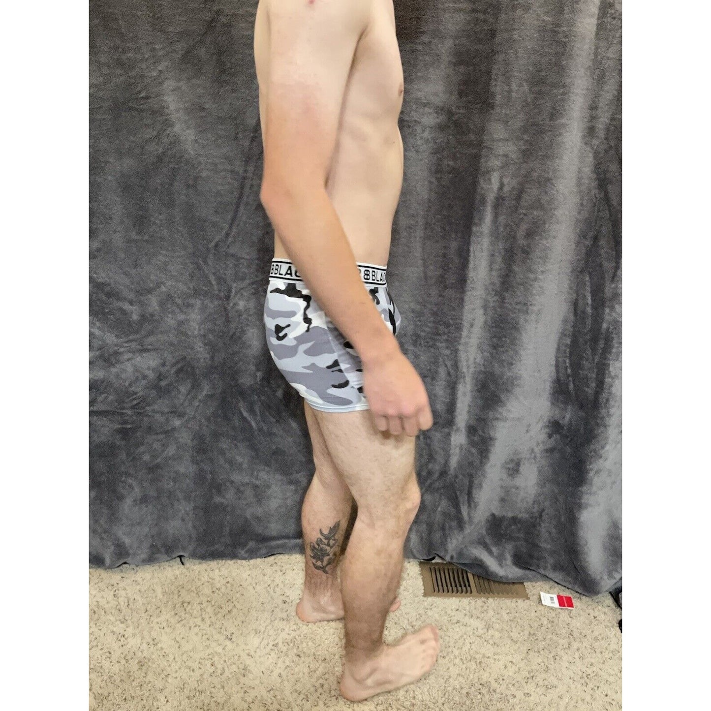 men's medium athletic trunk style black bear boxer brief Gray And Black Camo